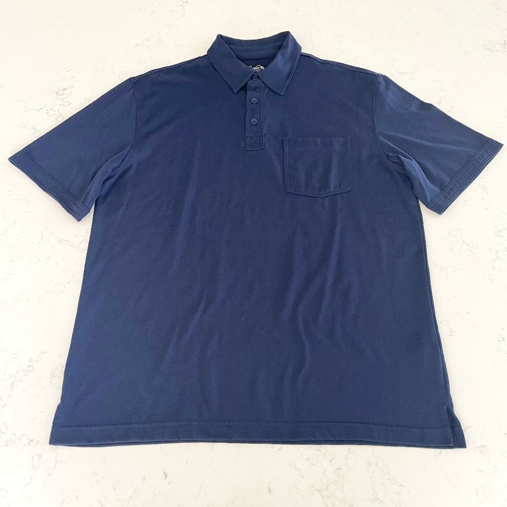 Arnold Palmer SS 3 Button Poly Cotton Blend Polo Golf Shirt Navy Sz M 38-40